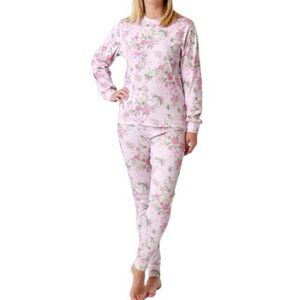 LoveShackFancy Cabbage Rose Organic Cotton Adult Pajama Set XS